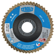 Ламелен диск за шлайфане Tyrolit на метал и неръждаема стомана  125 мм, 22.23 мм, P40, конусен, Standard** Softjob - product - 001 TRT2331
