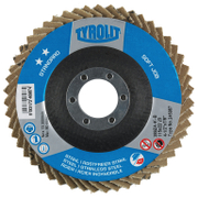 Ламелен диск за шлайфане Tyrolit на метал и неръждаема стомана  125 мм, 22.23 мм, P80, конусен, Standard** Softjob - product - 001 TRT2332