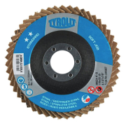 Ламелен диск за шлайфане Tyrolit на метал и неръждаема стомана  125 мм, 22.23 мм, P120, конусен, Standard** Softjob - product - 001 TRT2333