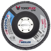 Ламелен диск за шлайфане Weiler на метал  115 мм, 22.23 мм, P100, конусен, Toroflex Lite - product - 001 VVI 400