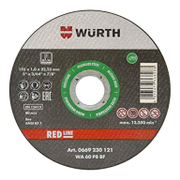 Диск карбофлексен за рязане Wurth на неръждаема стомана  125 мм, 22.23 мм, 1 мм, Red Line Inox - product - 001 WUR2725