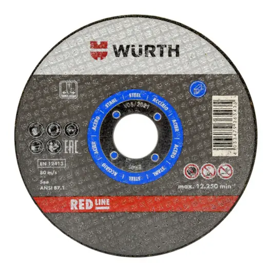 Диск карбофлексен за рязане Wurth на метал  230 мм, 3 мм, 22.23 мм, Red Line Metal