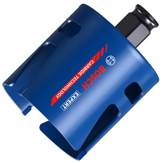 Боркорона за дърво и пластмаса Bosch с карбидни пластини и присъединяване Power Change Plus  60х60 мм, Expert Construction Material