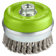 Четка чашковидна за ъглошлайф Bosch от неръждаема усукана тел  ф 100 мм, 0.35 мм, M14, PRO Stainless Steel heavy - product - 003 BSH2800