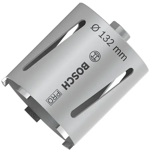 Боркорона за зидария Bosch с диамантени сегменти и резба G 1/2"  132x150 мм, PRO Core Cutter dry
