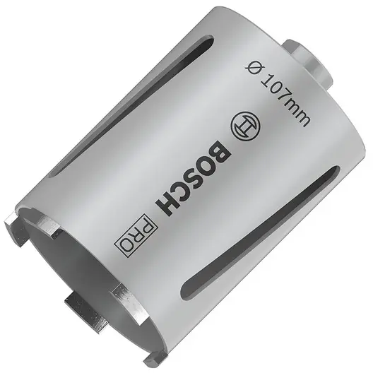 Боркорона за зидария Bosch с диамантени сегменти и резба G 1/2"  107x150 мм, PRO Core Cutter dry