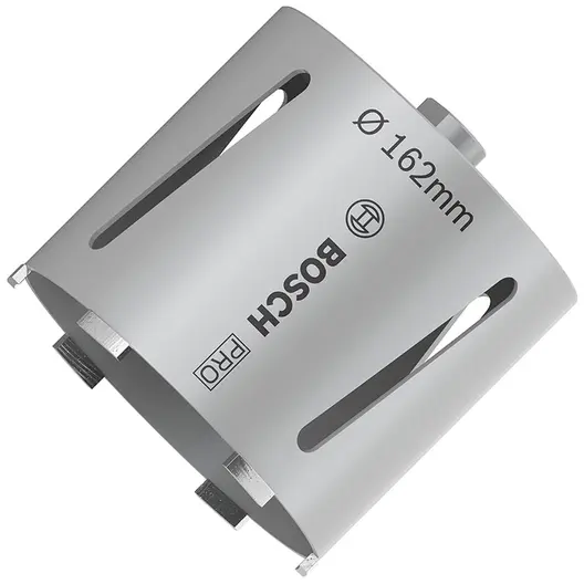 Боркорона за зидария Bosch с диамантени сегменти и резба G 1/2"  162x150 мм, PRO Core Cutter dry