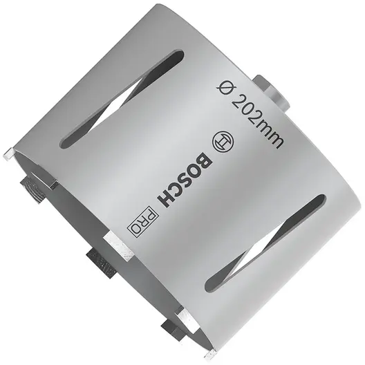 Боркорона за зидария Bosch с диамантени сегменти и резба G 1/2"  202x150 мм, PRO Core Cutter dry