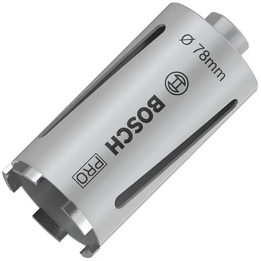 Боркорона за зидария Bosch с диамантени сегменти и резба G 1/2"  78x150 мм, PRO Core Cutter dry