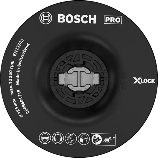 Подложна шайба Bosch за ъглошлайф средно твърда  ф 125 мм, X-Lock, PRO