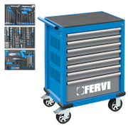 Шкаф Fervi с инструменти метален подвижен  290 бр., 770x460x985 мм, 190 кг, син, C960CA - product - 003 FRV2545