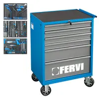 Шкаф Fervi с инструменти метален подвижен  290 бр., 744x461x964 мм, 150 кг, син, C900CA