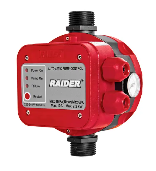Електронен пресостат за помпа Raider с автоматичен рестарт  2200 W, 10 bar, 1", RD-EPC02