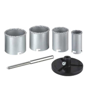 Боркорона за тухли и гипсокартон Troy с посипка от волфрамов карбид 6-стенна опашка к-кт комплект 4 бр. 33-73 мм - product - 003 SUN 790