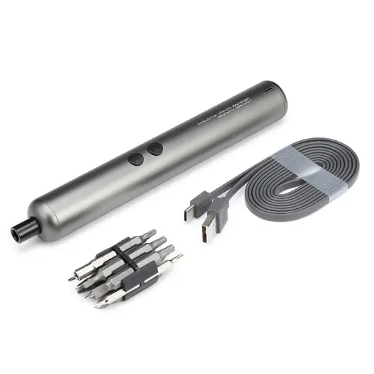 Акумулаторна отвертка Allocacoc  с вградена батерия и USB кабел, 3.6 V, 1.5 Ah, 1/4", 1.5 Nm, 10944GY