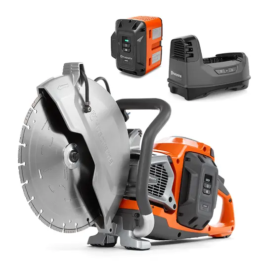 Акумулаторен ъглошлайф Husqvarna Construction  с 2 батерии и зарядно, 94 V, 4 Ah, 350 мм, 3400 об./мин, K 1 PACE