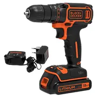 Акумулаторен винтоверт Black & Decker с колекторен двигател  с 1 батерия и зарядно, 18 V, 1.5 Ah, 30 Nm, 1-10 мм, BDCDC18