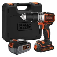 Акумулаторен винтоверт Black & Decker ударен  с 2 батерии и зарядно, 18 V, 2/4 Ah, 45 Nm, 1-10 мм, BCD003MEM2K-QW