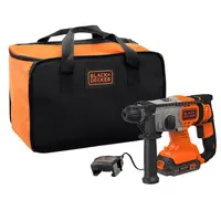 Акумулаторен перфоратор Black & Decker с колекторен двигател  с 1 батерия и зарядно, SDS-plus, 18 V, 2 Ah, 1.2 J, BCD900D1S