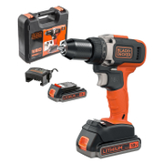 Акумулаторен винтоверт Black & Decker с колекторен двигател  с 2 батерии и зарядно, 18 V, 2.5 Ah, 38 Nm, 10 мм, BCD002ME2K - product - 004 BKD2916