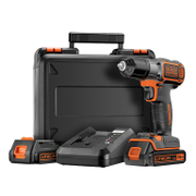 Акумулаторен винтоверт Black & Decker с колекторен двигател  с 2 батерии и зарядно, 18 V, 1.5 Ah, 16 Nm, 1-10 мм, ASD18KB - product - 004 BKD2911