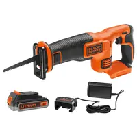 Саблен трион Black & Decker акумулаторен  с 1 батерия и зарядно, 18 V, 2.5 Ah, 3000 хода/мин, 22 мм, BDCR18E1
