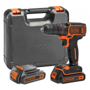 Акумулаторен винтоверт Black & Decker с колекторен двигател  с 2 батерии и зарядно, 18 V, 1.5 Ah, 40 Nm, 10 мм, BDCDD186KB - product - 004 BKD2924