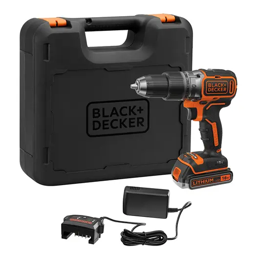 Акумулаторен винтоверт Black & Decker ударен  с 1 батерия и зарядно, 18 V, 1.5 Ah, 52 Nm, 10 мм, BL188K