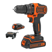Акумулаторен винтоверт Black & Decker с колекторен двигател  с 2 батерии и зарядно, 18 V, 1.5 Ah, 40 Nm, 10 мм, BDCDD186B - product - 004 BKD2920