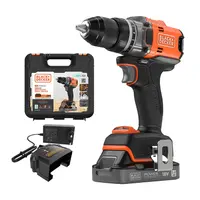 Акумулаторен винтоверт Black & Decker с безчетков двигател  с 1 батерия и зарядно, 18 V, 2 Ah, 50 Nm, 13 мм, BLD682D1XK