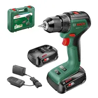 Акумулаторен винтоверт Bosch с безчетков двигател  с 2 батерии и зарядно, 18 V, 2 Ah, 60 Nm, 13 мм, UniversalDrill 18V-60