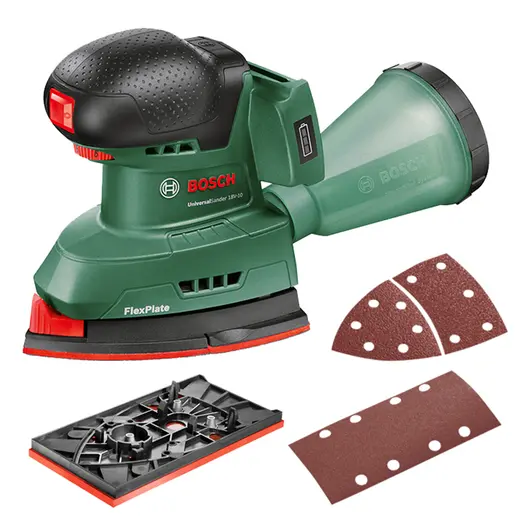 Акумулаторен делташлайф Bosch  без батерии и зарядно, 18 Ah, 12 000-22 000 хода/мин, 149х101 мм, UniversalSander 18V-10