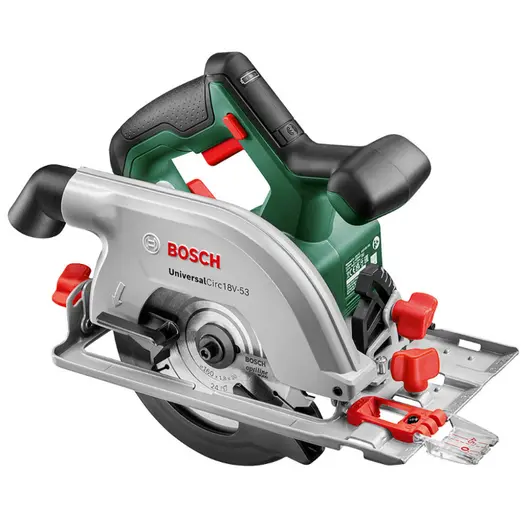 Акумулаторен ръчен циркуляр Bosch  без батерия и зарядно, 18 V, ф 160 мм, 4300 об./мин, UniversalCirc 18V-53