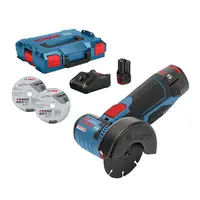 Акумулаторен ъглошлайф Bosch  с 2 батерии и зарядно, 12 V, 3 Ah, 76 мм, 19 500 об./мин, GWS 12V-76