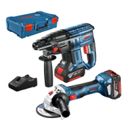 Комплект акумулаторни инструменти Bosch  с 2 батерии и зарядно, GBH 180-Li, GWS 180-Li, 18 V, 4 Ah - product - 004 BSH 204