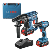 Комплект акумулаторни инструменти Bosch  с 2 батерии и зарядно, GBH 180-Li, GSR 185-Li, 18 V, 4 Ah - product - 004 BSH 203