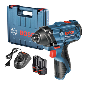 Гайковерт акумулаторен Bosch с колекторен двигател с 2 батерии и зарядно, 12 V, 2 Ah, 100 Nm, шестостен, 1/4", GDR 120-Li