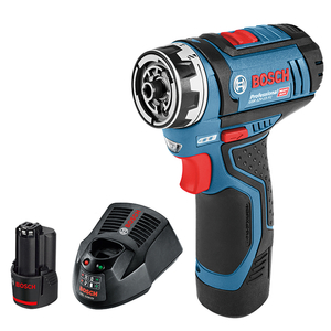Винтоверт Bosch акумулаторен 12 V, 2 Ah, 30 Nm, 1/4", шестостен, 1-10 мм, GSR 12V-15 FC