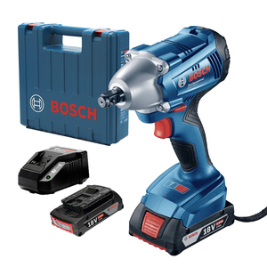 Гайковерт акумулаторен Bosch с колекторен двигател с 2 батерии и зарядно, 18 V, 3 Ah, 250 Nm, квадрат, 1/2", GDS 250 Li