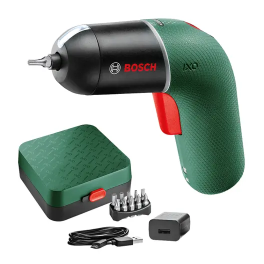 Акумулаторна отвертка Bosch  с вградена батерия и USB кабел, 3.6 V, 1.5 Ah, 1/4", 4.5 Nm, IXO 6 Classic