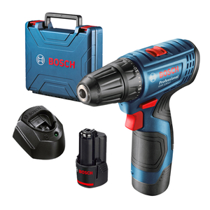 Акумулаторен винтоверт Bosch с колекторен двигател с 2 батерии и зарядно, 12 V, 2 Ah, 30 Nm, 1.5-10 мм, GSR 120-Li