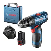 Акумулаторен винтоверт Bosch ударен  с 2 батерии и зарядно, 12 V, 2 Ah, 30 Nm, 1.5-10 мм, GSB 120-Li