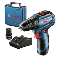 Акумулаторен винтоверт Bosch с безчетков двигател  с 2 батерии и зарядно, 12 V, 2 Ah, 30 Nm, 0.8-10 мм, GSR 12V-30
