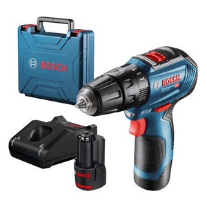 Бормашина винтоверт Bosch акумулаторна ударна с 2 батерии и зарядно, 12 V, 2 Ah, 30 Nm, 1-10 мм, GSB 12V-30