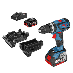Бормашина винтоверт Bosch акумулаторна ударна с 2 батерии и зарядно, 18 V, 5 Ah, 60 Nm, 1.5-13 мм, GSB 18V-60 C