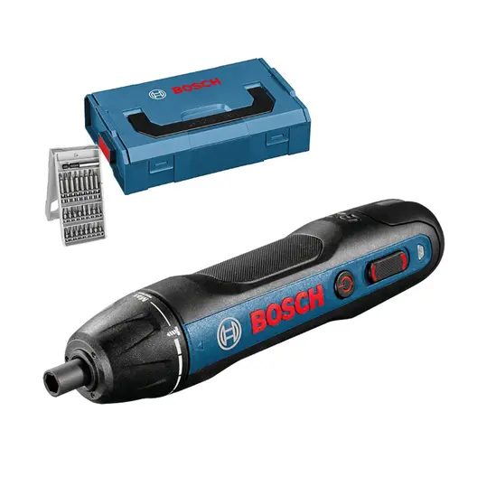 Акумулаторна отвертка Bosch  с вградена батерия и USB кабел, 3.6 V, 1.5 Ah, 1/4", 5 Nm, GO