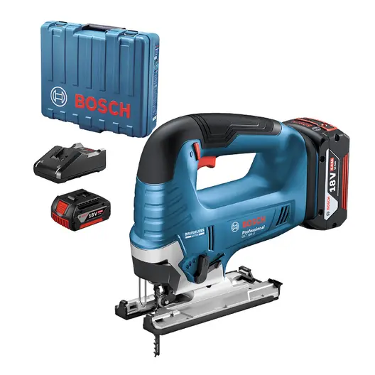 Акумулаторен прободен трион зеге Bosch  с 2 батерии и зарядно, 18 V, 4 Ah, 0-3500 хода/мин, 26 мм, GST 185-LI