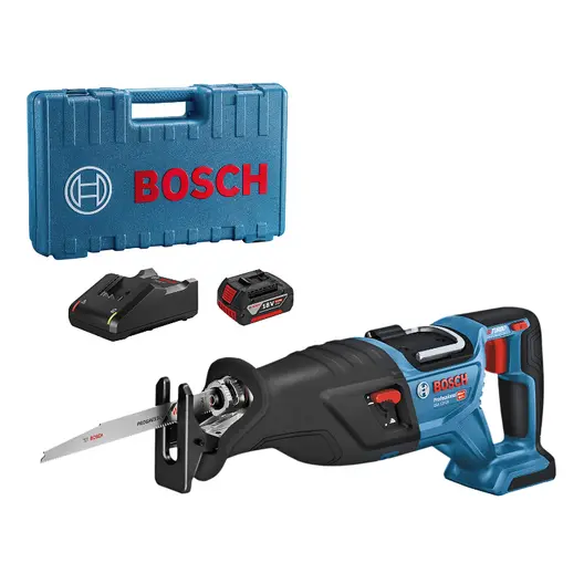 Саблен трион Bosch акумулаторен безчетков  с 1 батерия и зарядно, 18 V, 5 Ah, 2900 хода/мин, 28 мм, GSA 185-Li