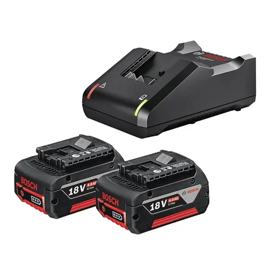 Акумулаторна батерия Bosch Li-Ion със зарядно у-во  18 V, 4 Ah, 2 бр.