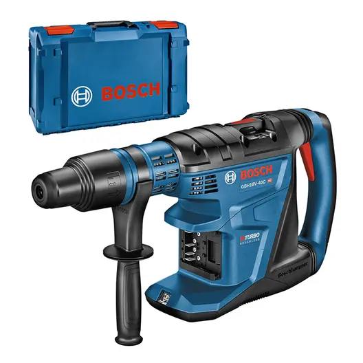 Акумулаторен перфоратор Bosch с безчетков двигател  без батерия и зарядно, SDS-max, 18 V, 9 J, 0-3130 уд./мин, GBH 18V-40 C